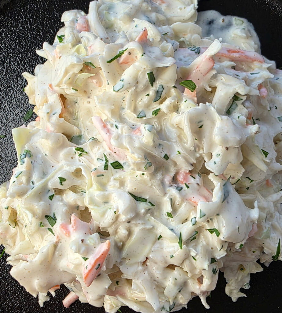 Copycat Famous Dave’s Creamy Sweet and Sour Coleslaw